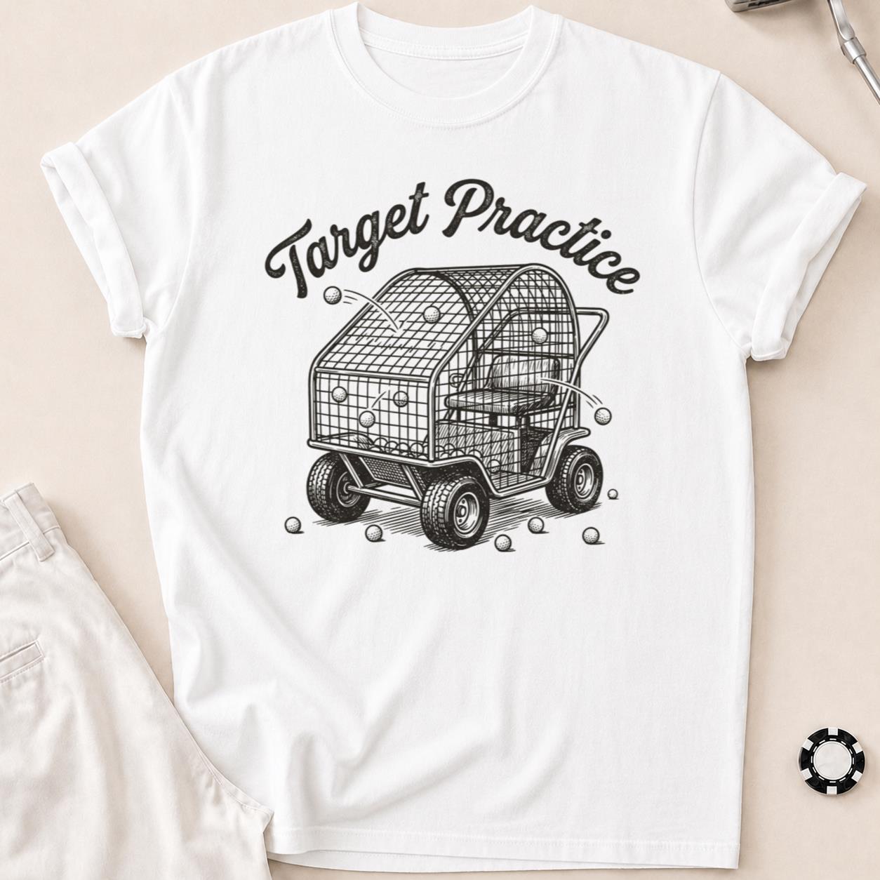 Target Practice Golf Cart Ball Cage Golf Tee