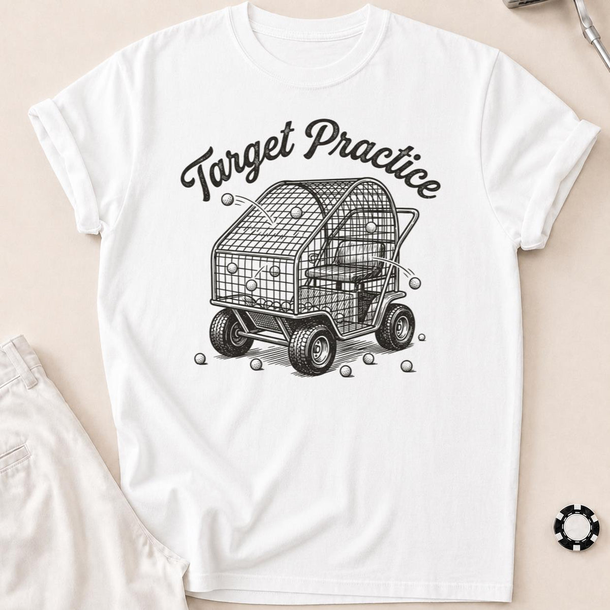 Target Practice Golf Cart Ball Cage Golf Tee