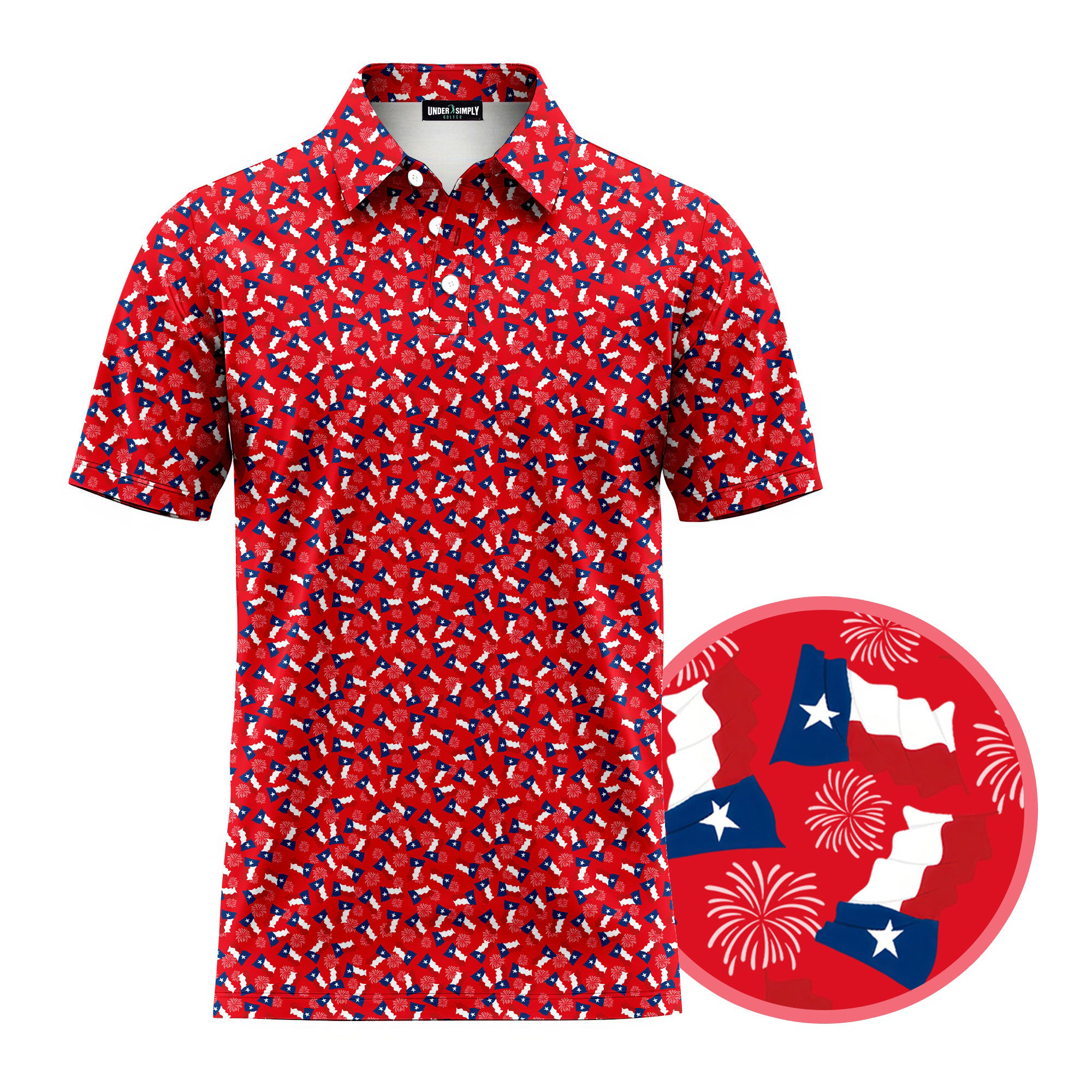 Texas Red Star Stretch Polo