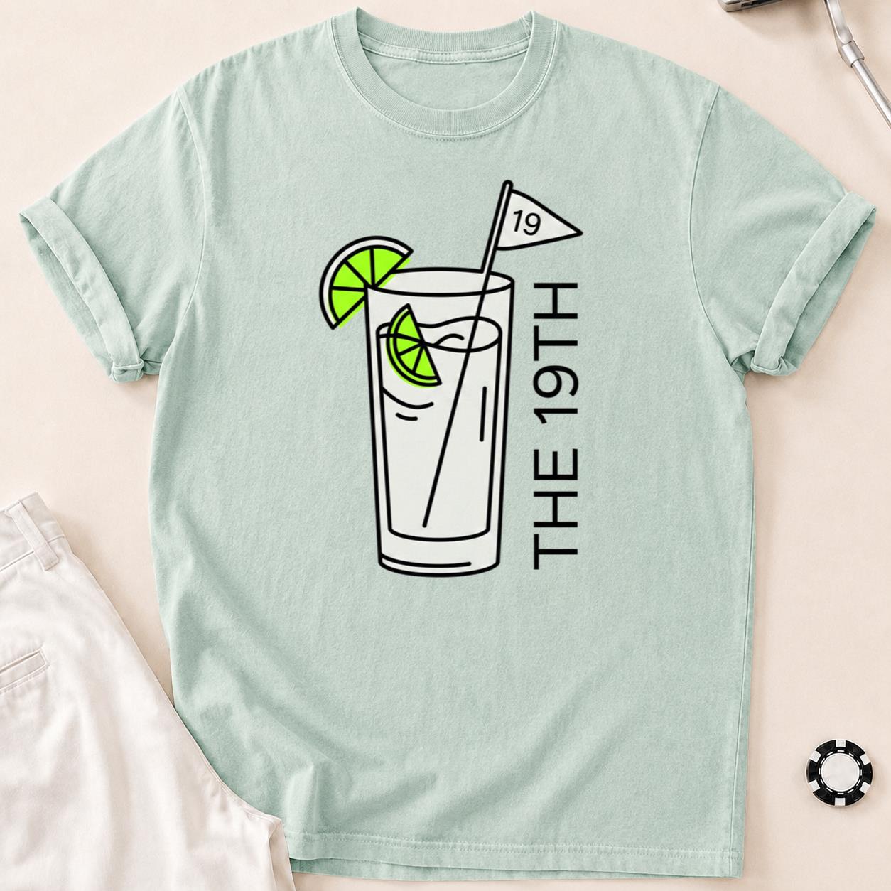 The 19th Hole Line Art Golf Tee