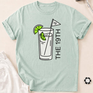 The 19th Hole Line Art Golf Tee