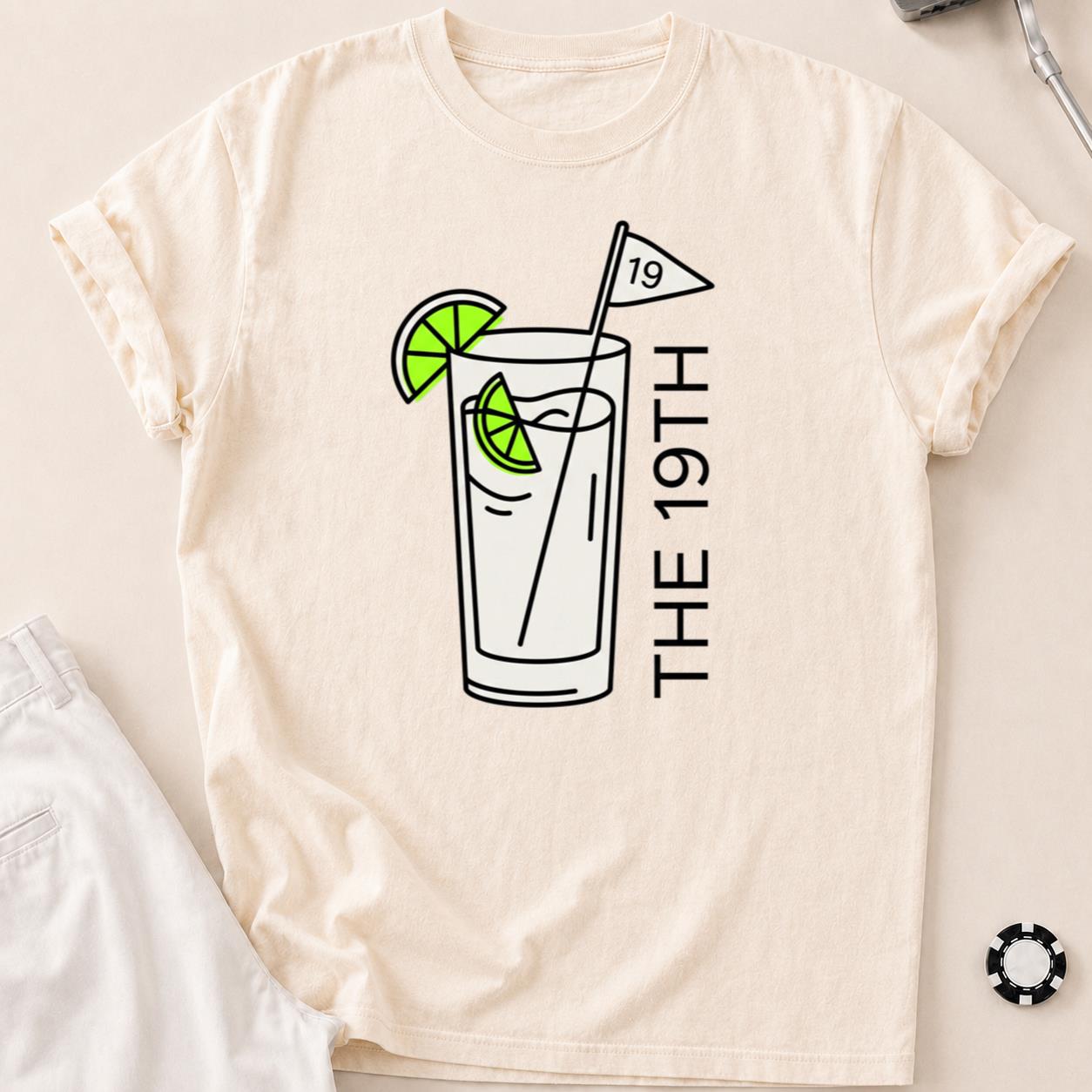 The 19th Hole Line Art Golf Tee
