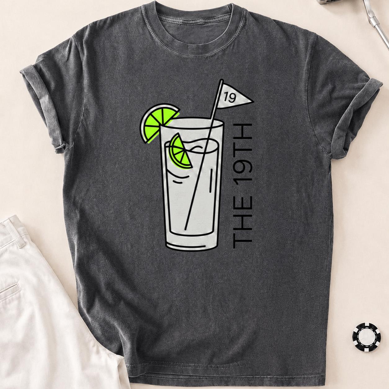 The 19th Hole Line Art Golf Tee