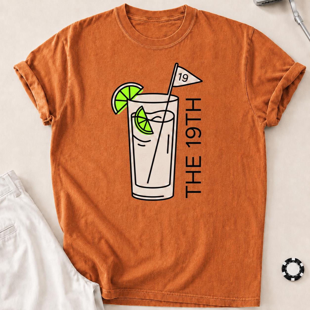 The 19th Hole Line Art Golf Tee