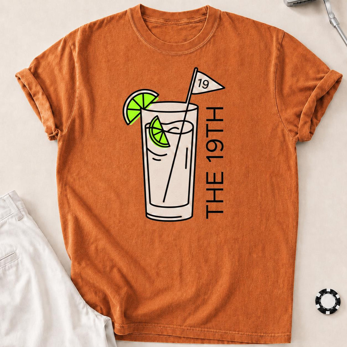 The 19th Hole Line Art Golf Tee