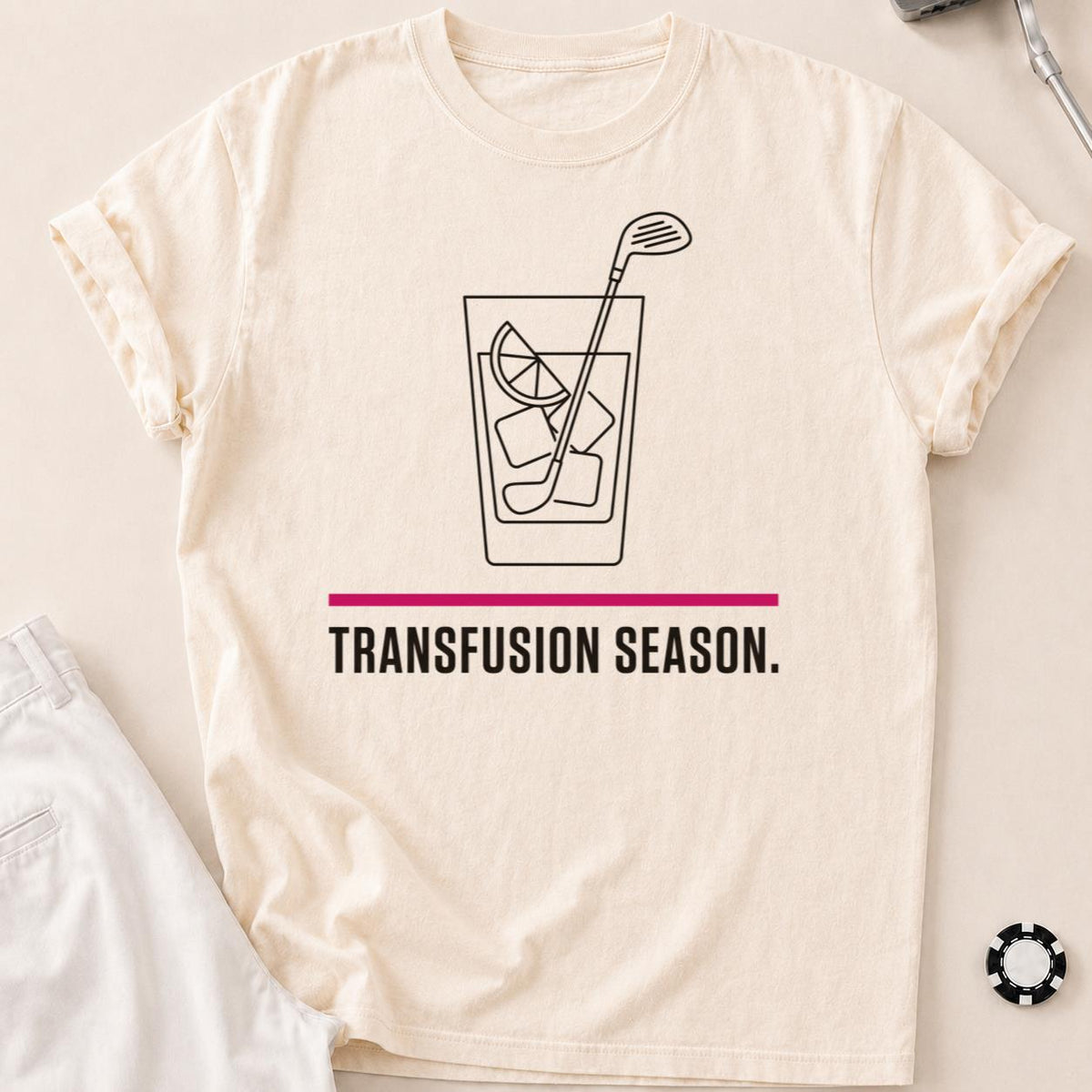 Transfusion Season Golf Tee Line Art