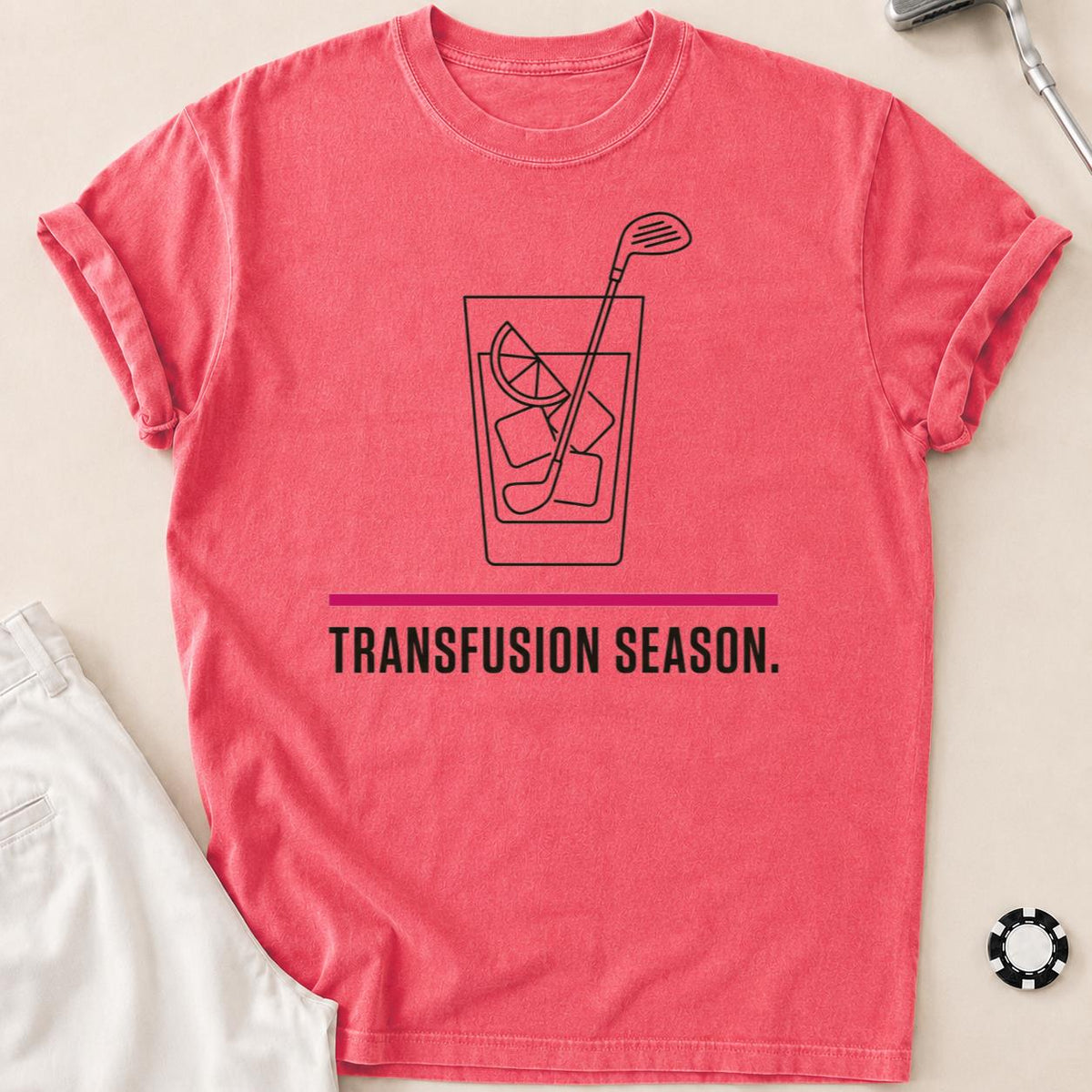 Transfusion Season Golf Tee Line Art