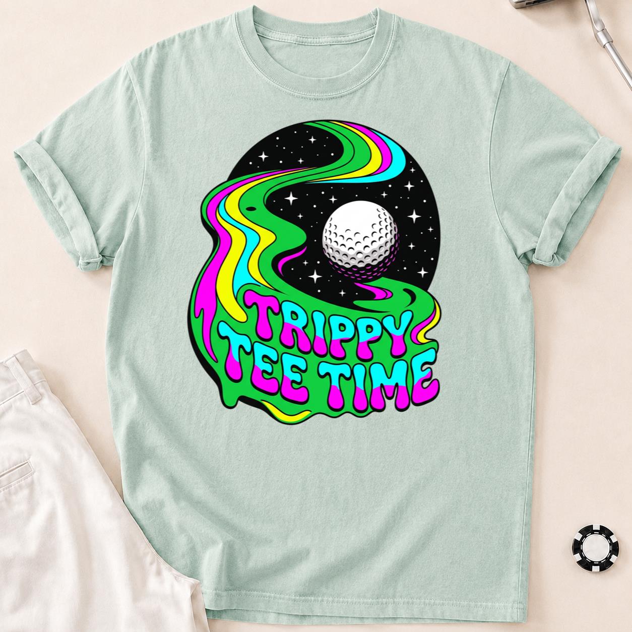 Trippy Tee Time Psychedelic Golf Tee
