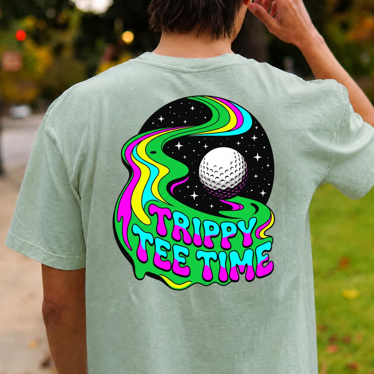 Trippy Tee Time Psychedelic Golf Tee