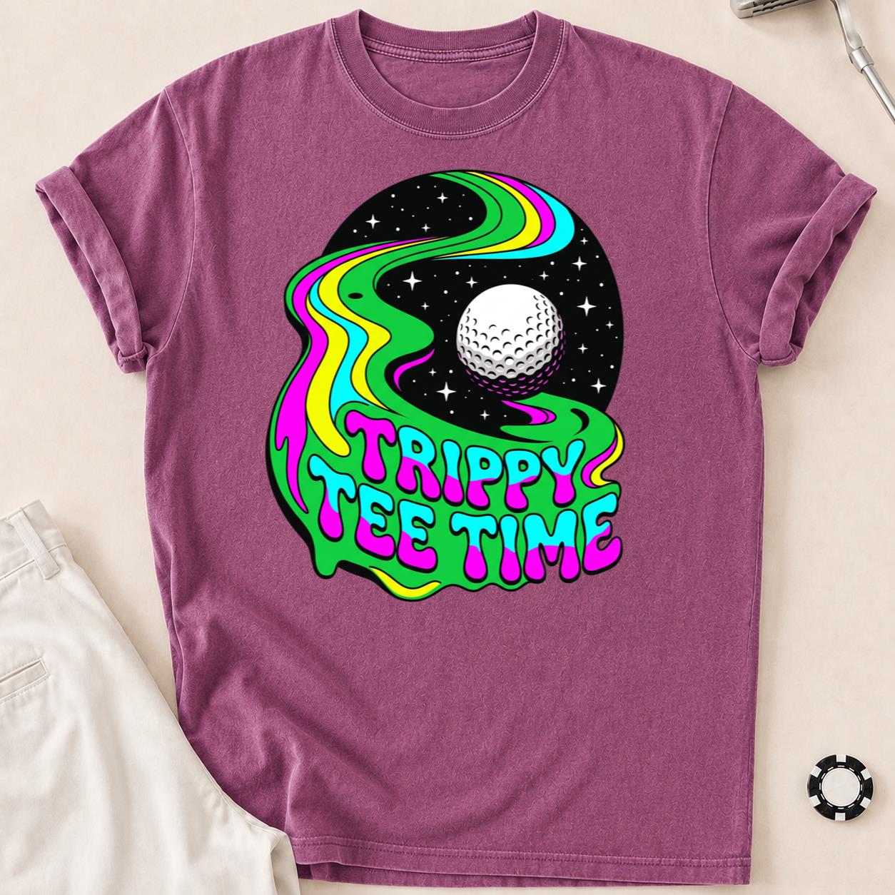 Trippy Tee Time Psychedelic Golf Tee