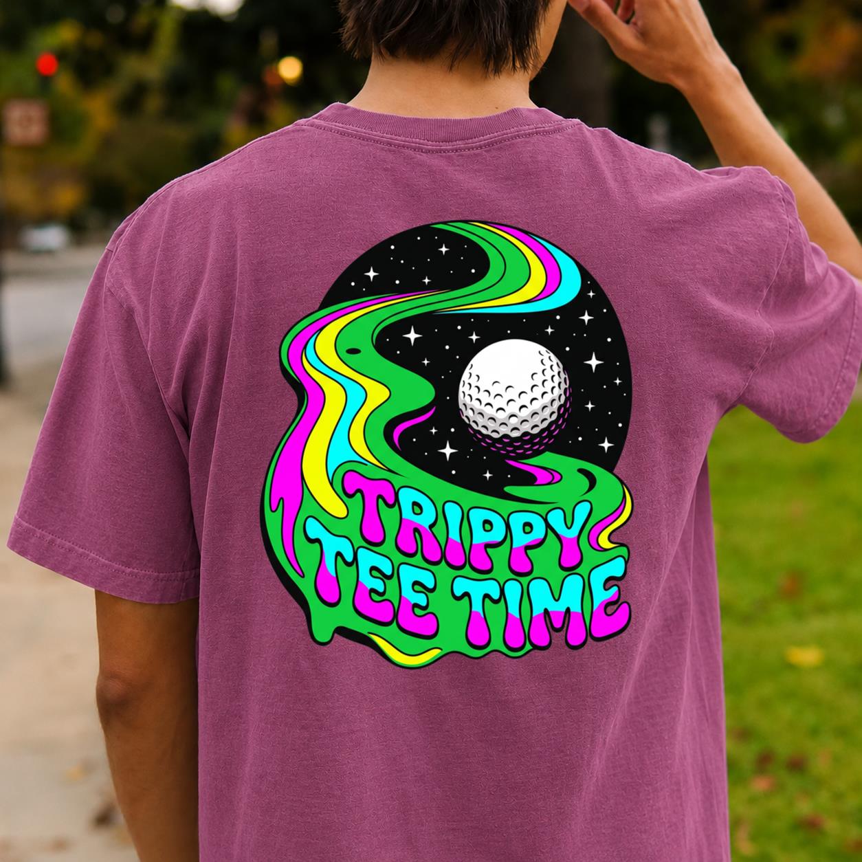 Trippy Tee Time Psychedelic Golf Tee