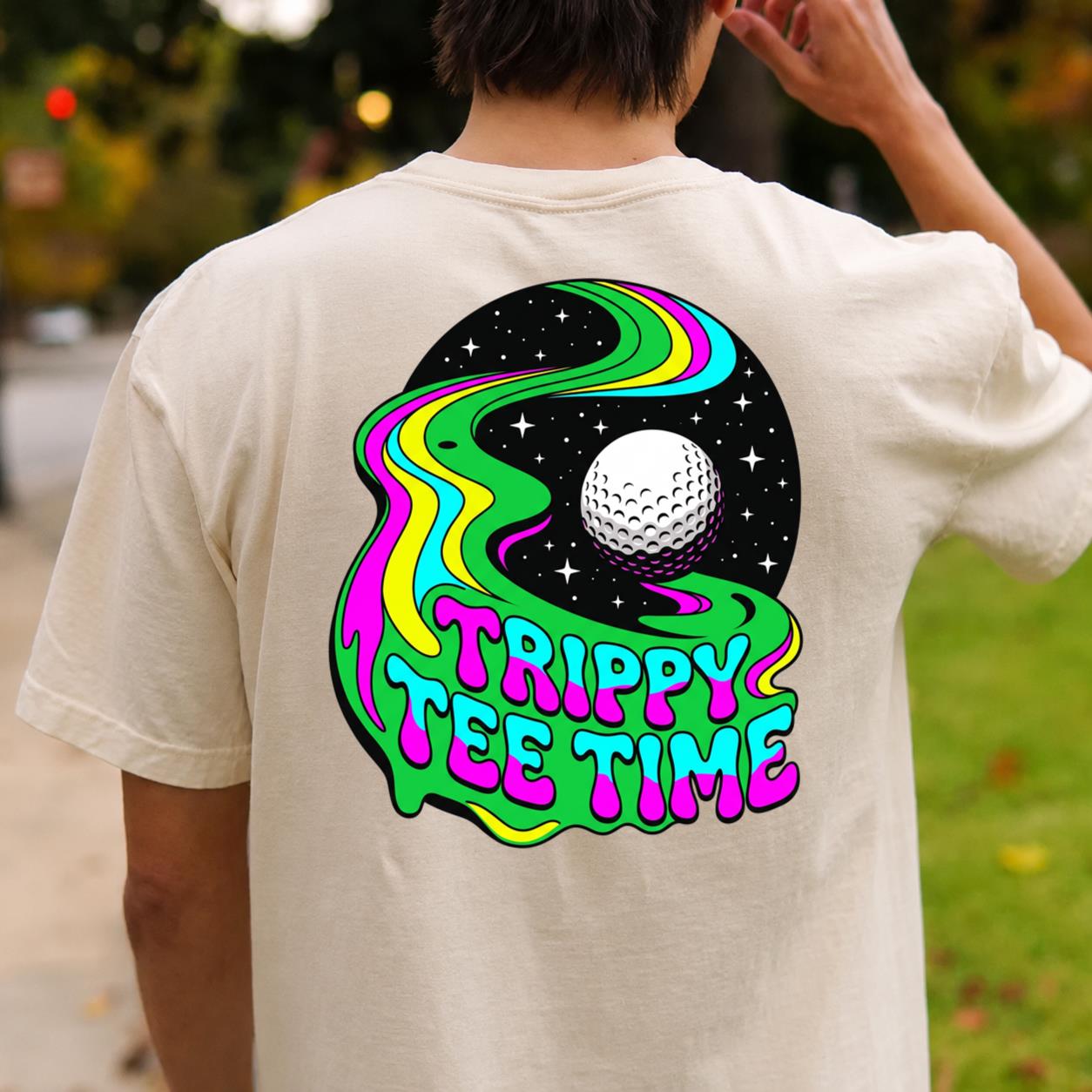 Trippy Tee Time Psychedelic Golf Tee