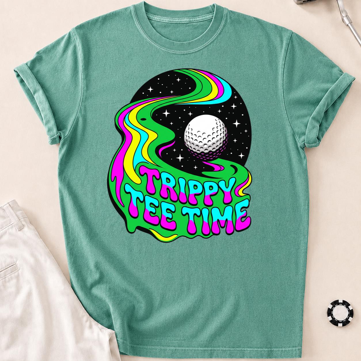 Trippy Tee Time Psychedelic Golf Tee