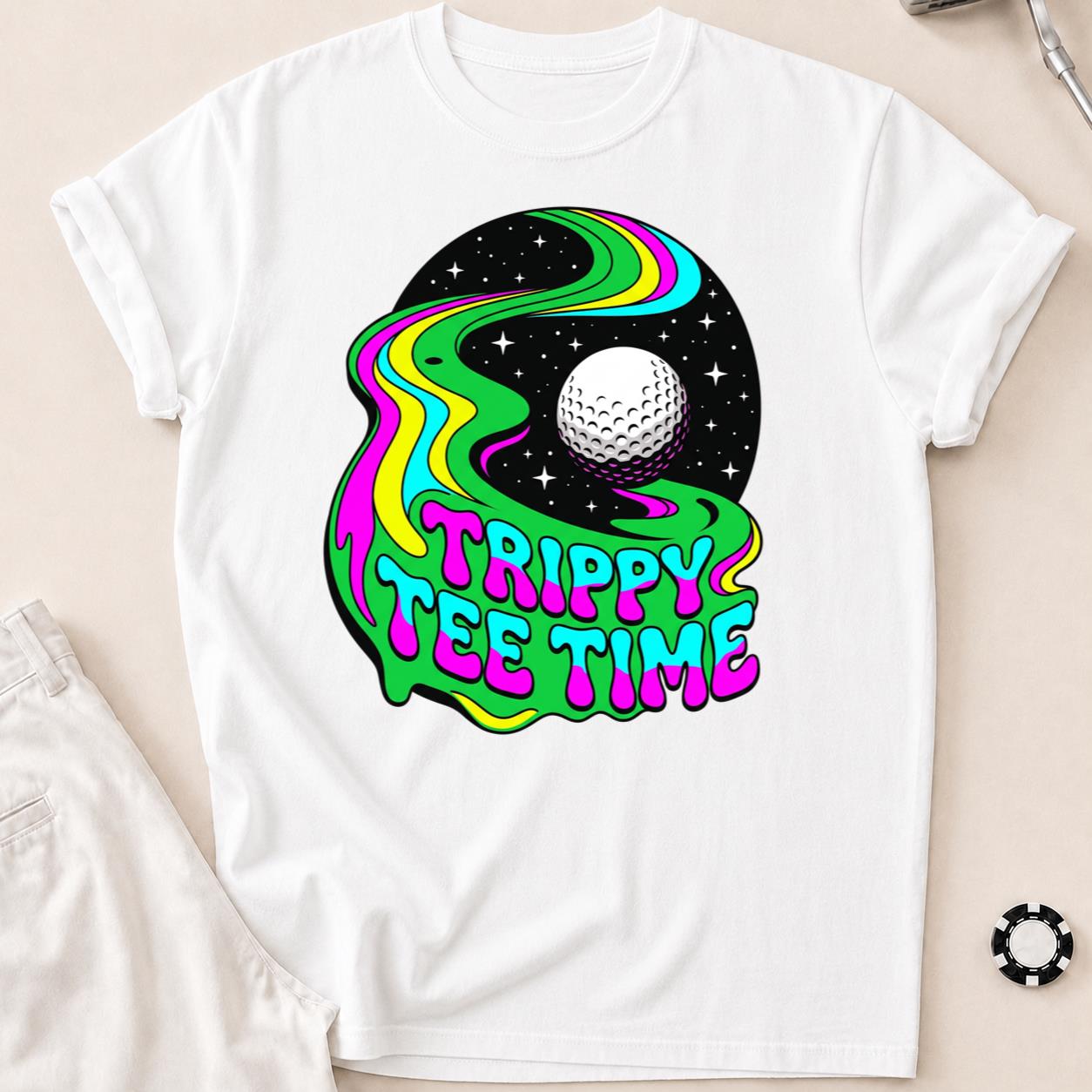 Trippy Tee Time Psychedelic Golf Tee