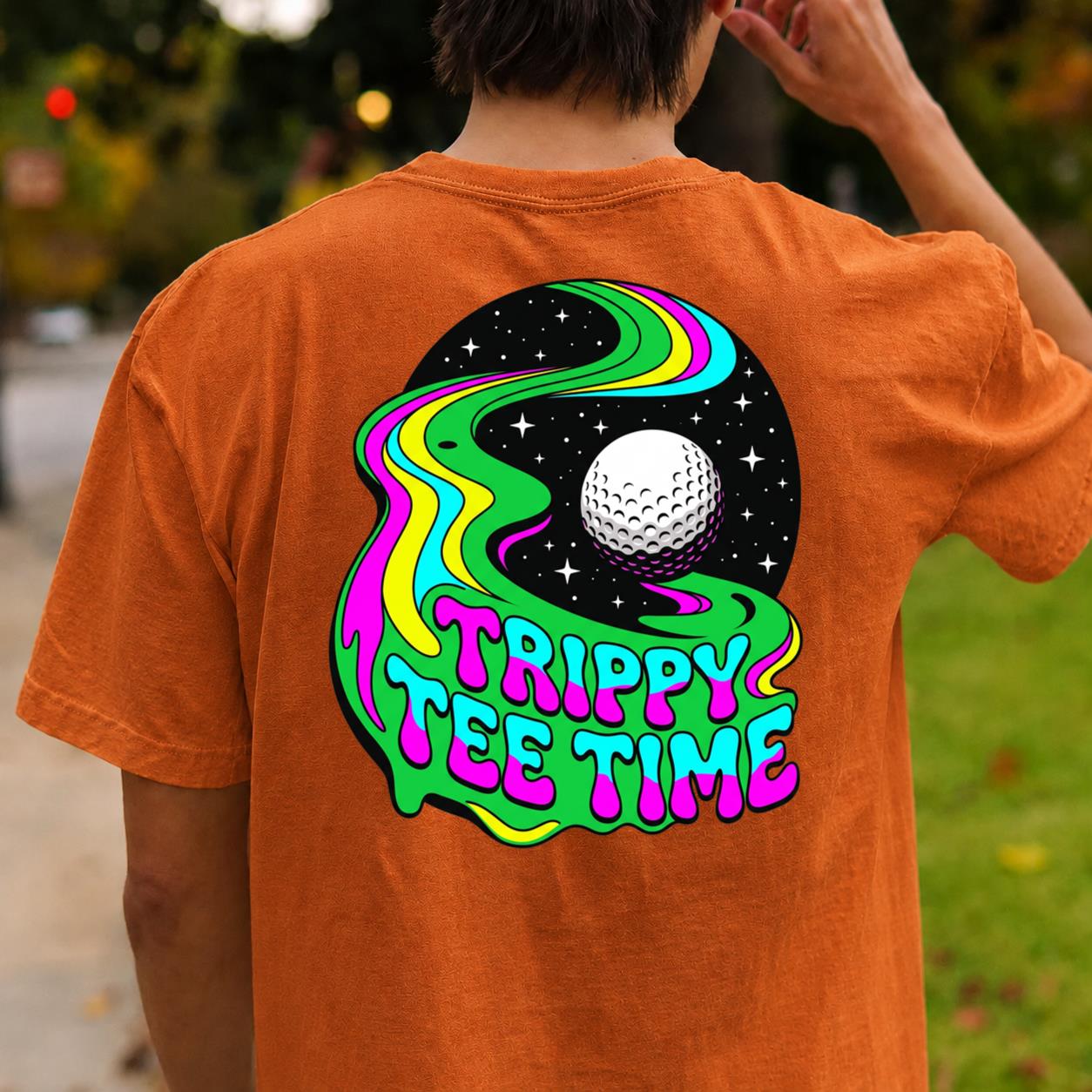 Trippy Tee Time Psychedelic Golf Tee