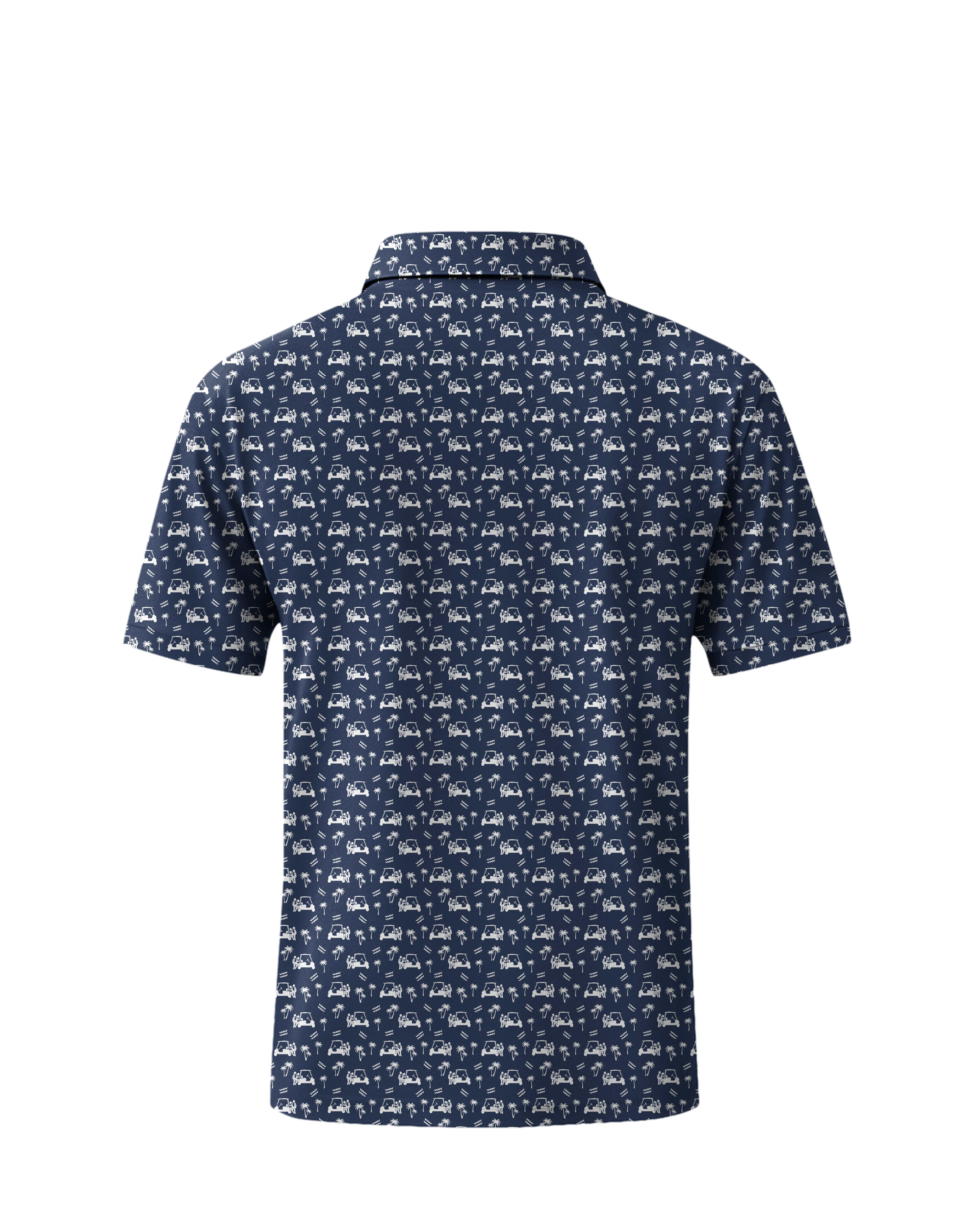 Back Nine Action Polo Navy Golf Polo