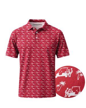 Back Nine Action Polo Red Golf Polo