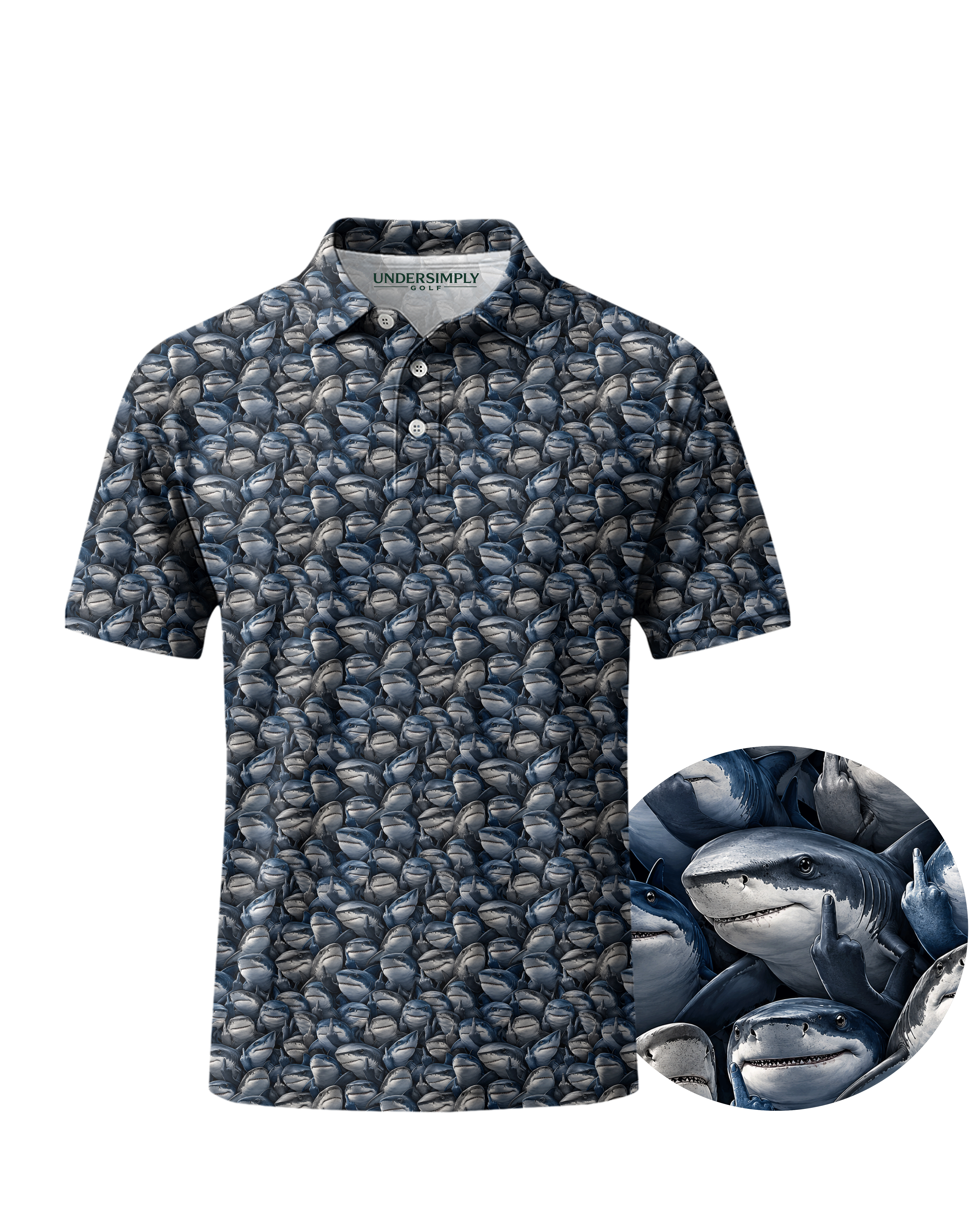 The Shark Mood Polo Golf Polo