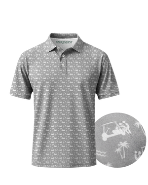 Back Nine Action Polo Grey Golf Polo