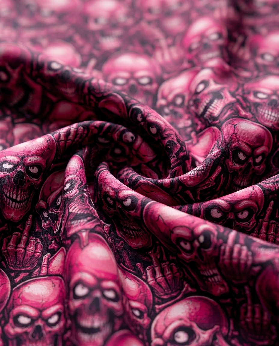 The Pink Skull Mood Polo Golf Polo