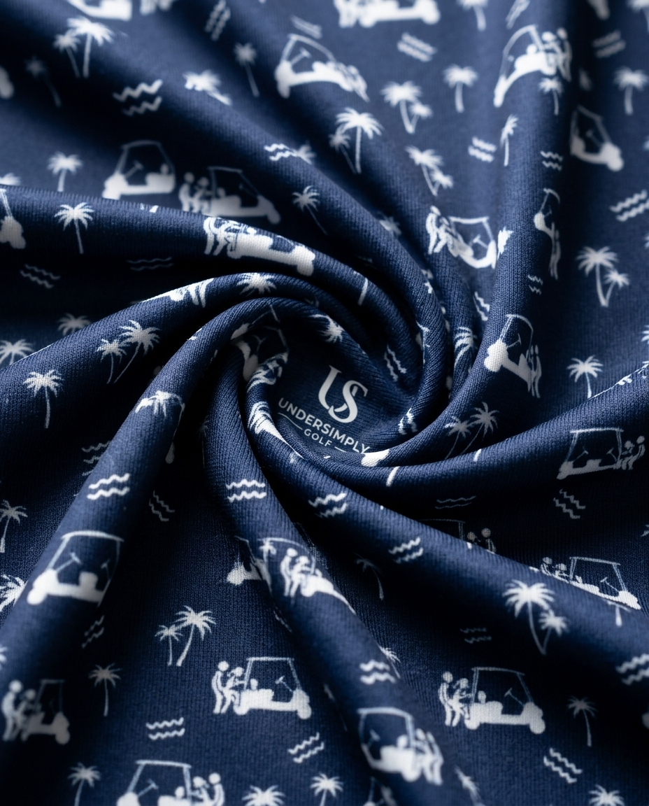 Back Nine Action Polo Navy Golf Polo
