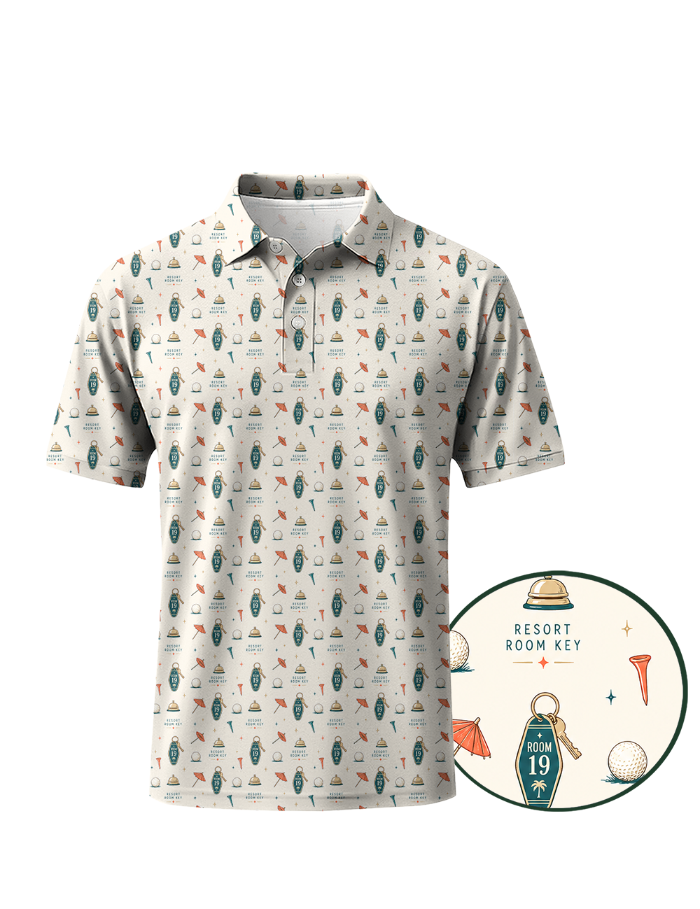 Resort Room Key Golf Polo
