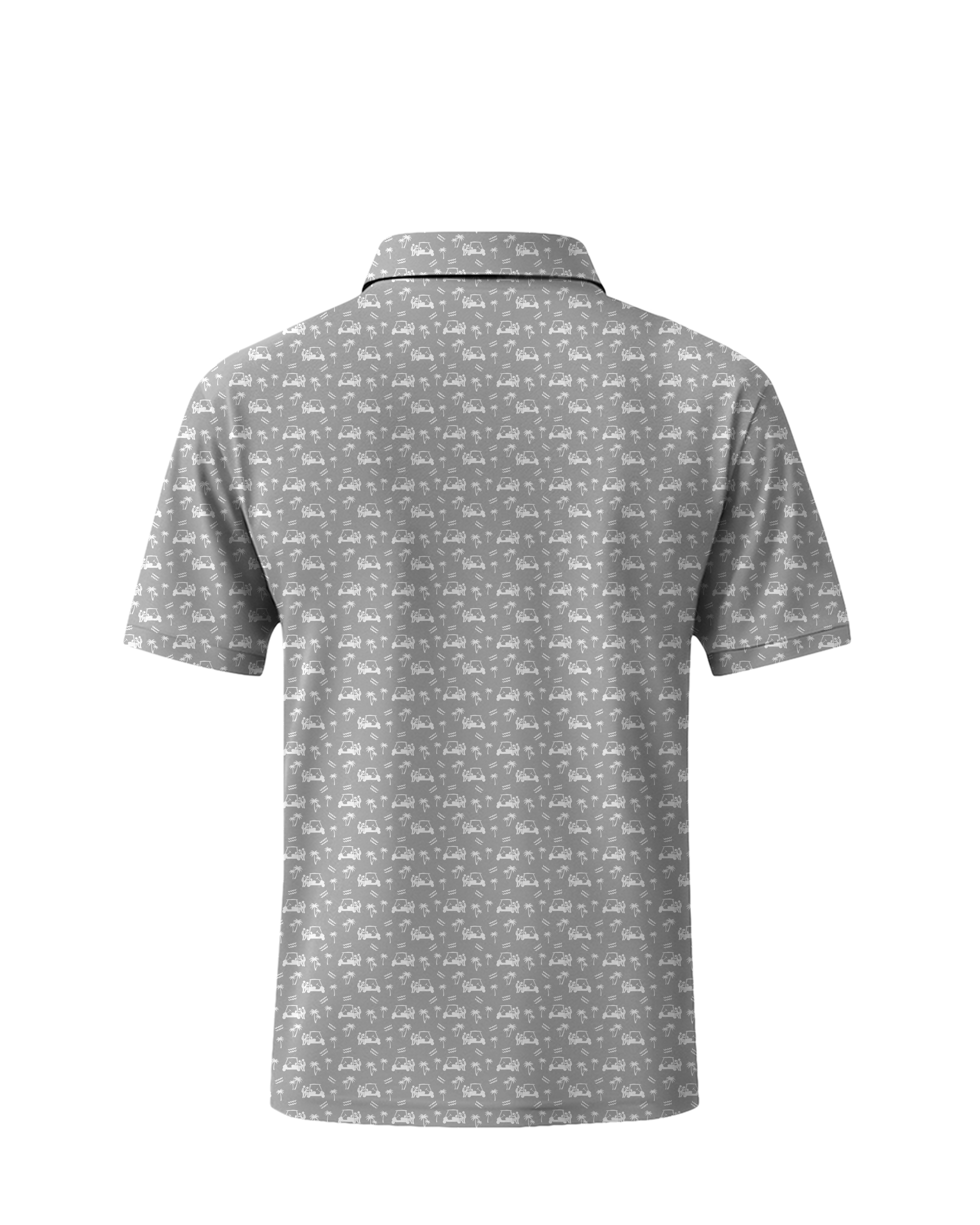 Back Nine Action Polo Grey Golf Polo