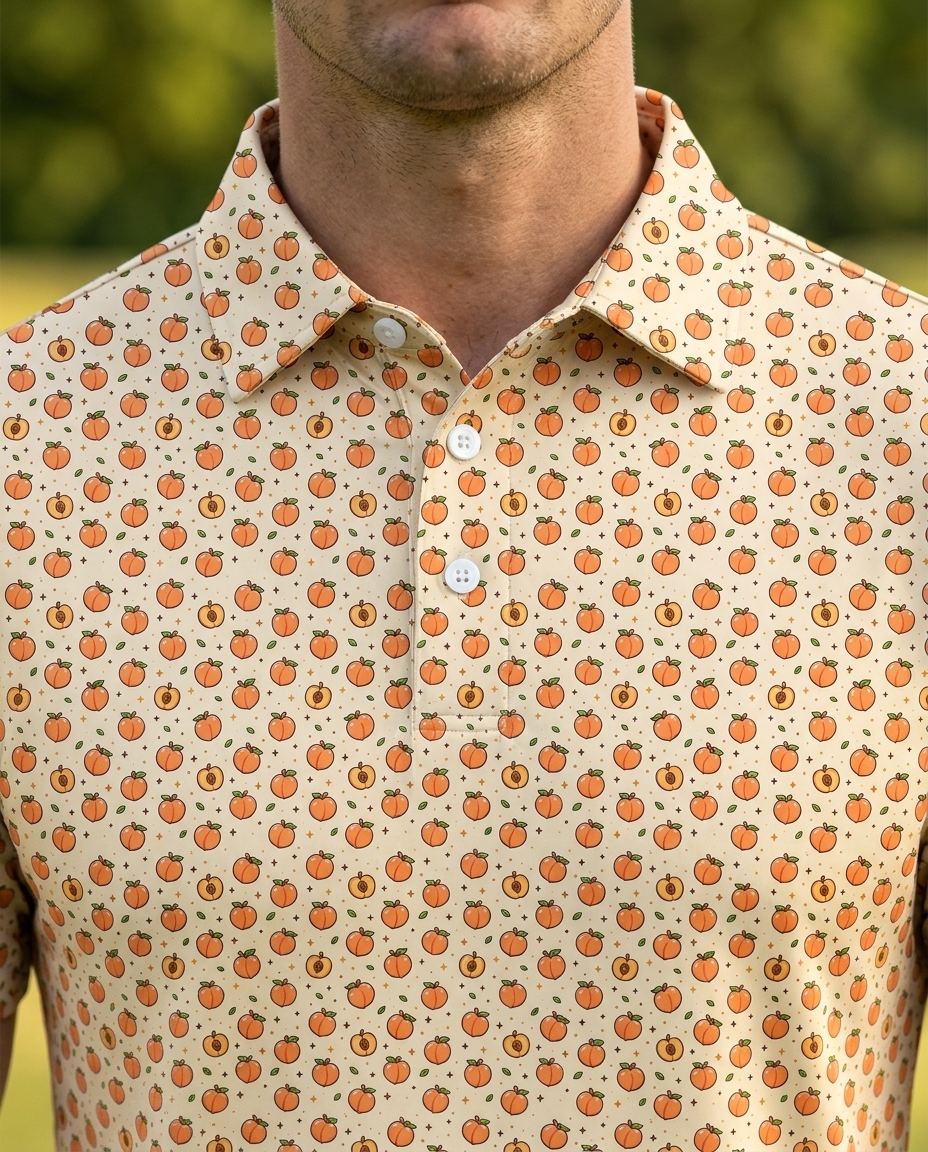 Peach Please Golf Polo