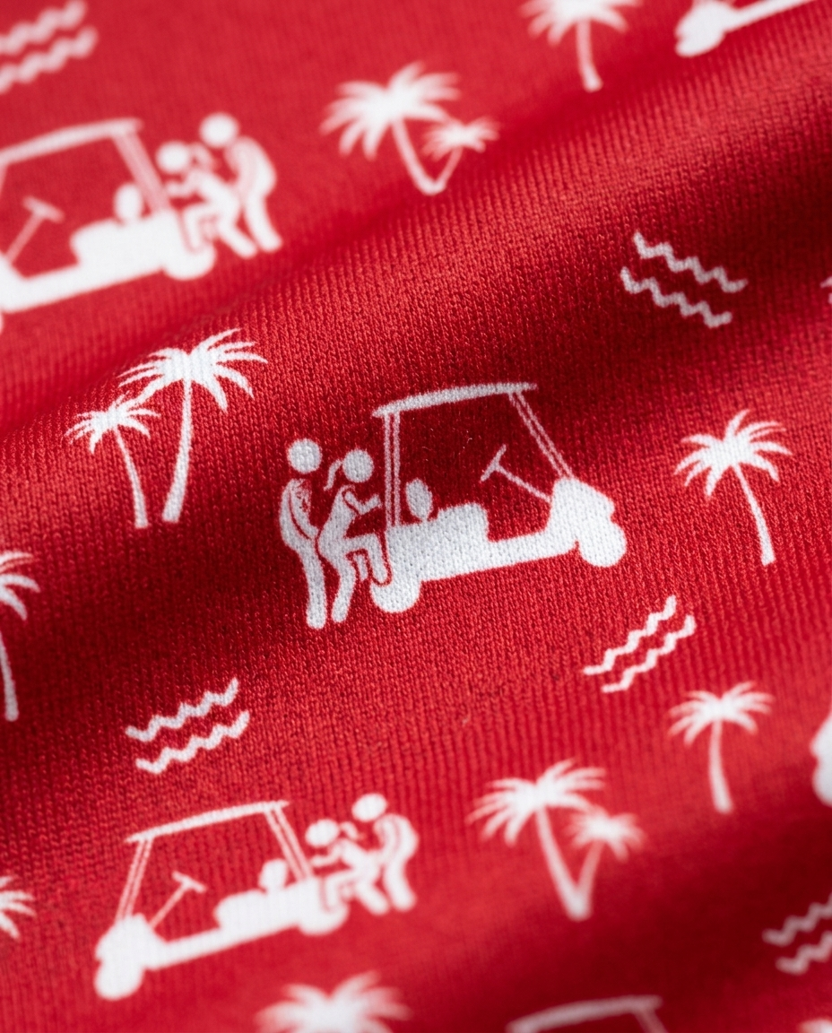Back Nine Action Polo Red Golf Polo