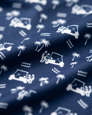 Back Nine Action Polo Navy Golf Polo