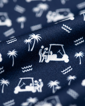 Back Nine Action Polo Navy Golf Polo