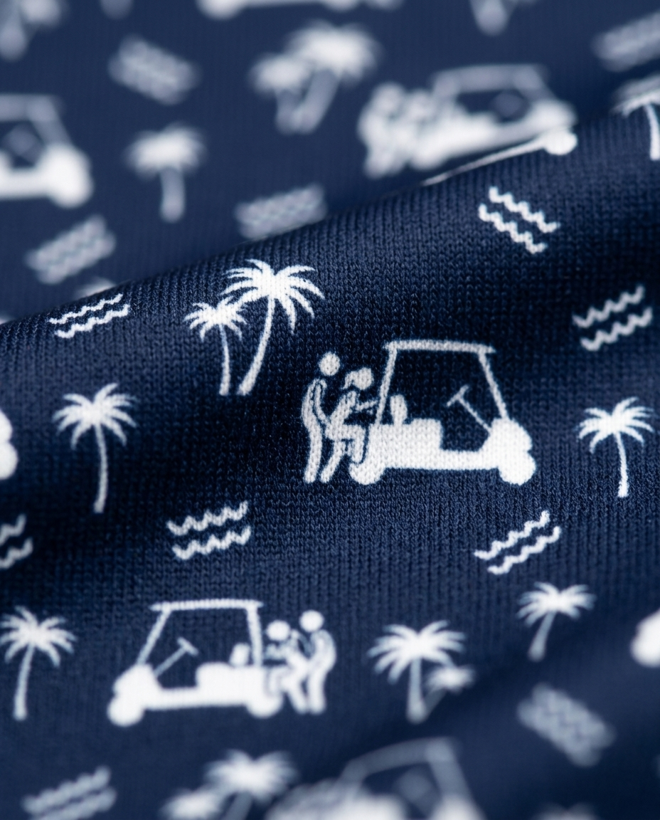 Back Nine Action Polo Navy Golf Polo