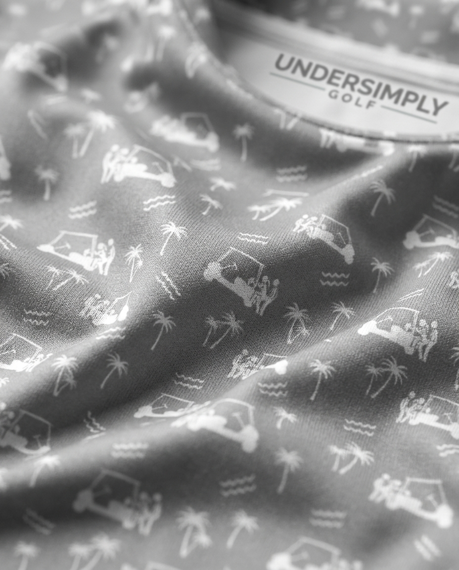 Back Nine Action Polo Grey Golf Polo
