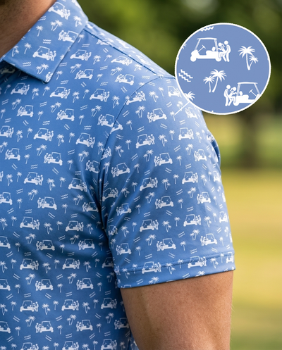 Back Nine Action Polo-Blue