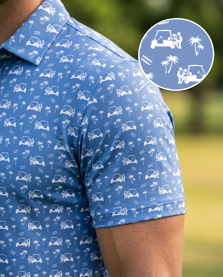 Back Nine Action Polo-Blue