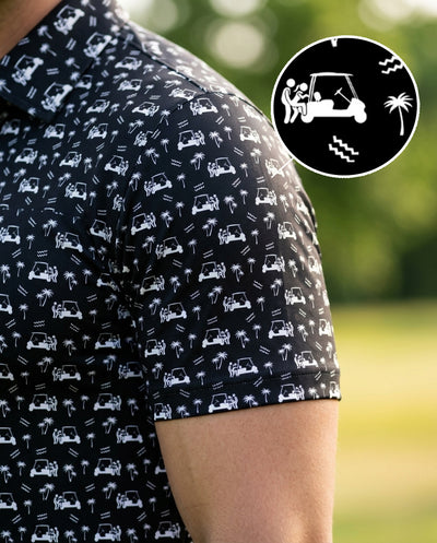 Back Nine Action Polo-Black