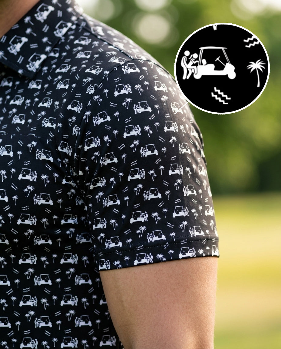 Back Nine Action Polo-Black