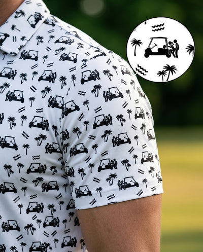 Back Nine Action Polo-White