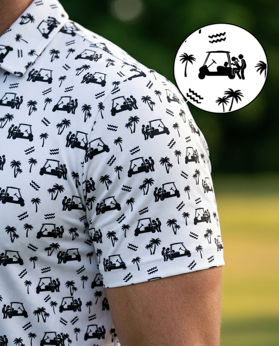 Back Nine Action Polo-White